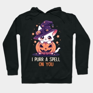 Funny Cat Pun Witch Spell Graphic Men Kids Women Halloween Hoodie